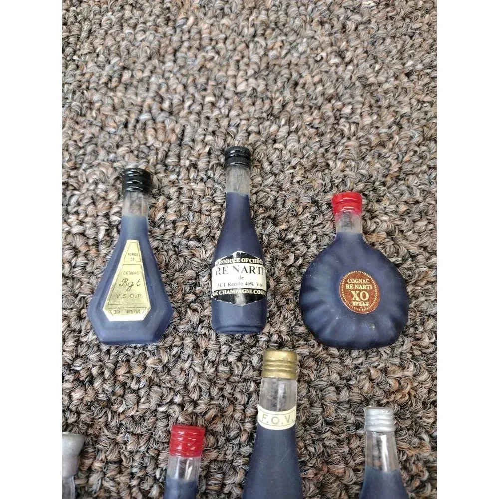Liquor Bottle Fridge Magnets Vintage Lot Of 7 Blue COGNAC and DE FAI